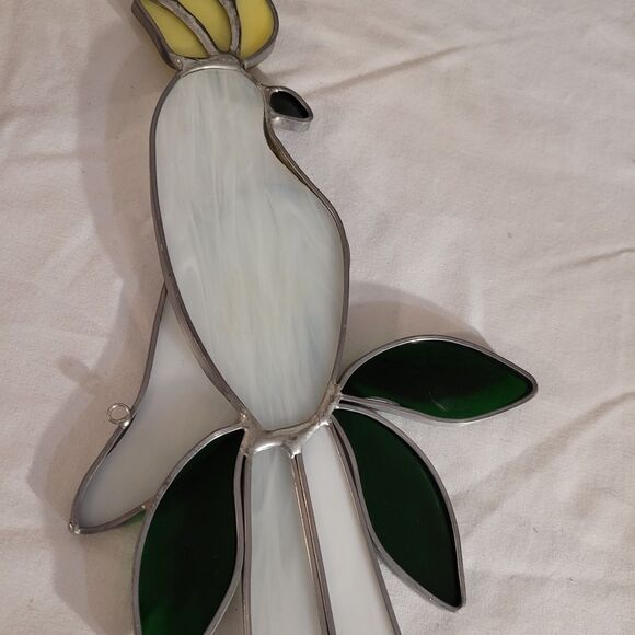 Stained Glass suncatcher lead trimmed Parrott colorful 12.5 IN - Picture 8 of 9